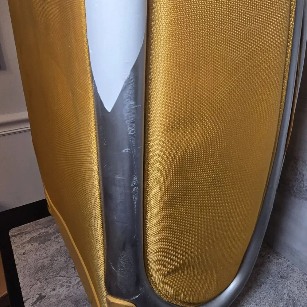 Rare TUMI T3 Yellow Silver Nylon Expandable Wheeled travel luggage Trolley Read*